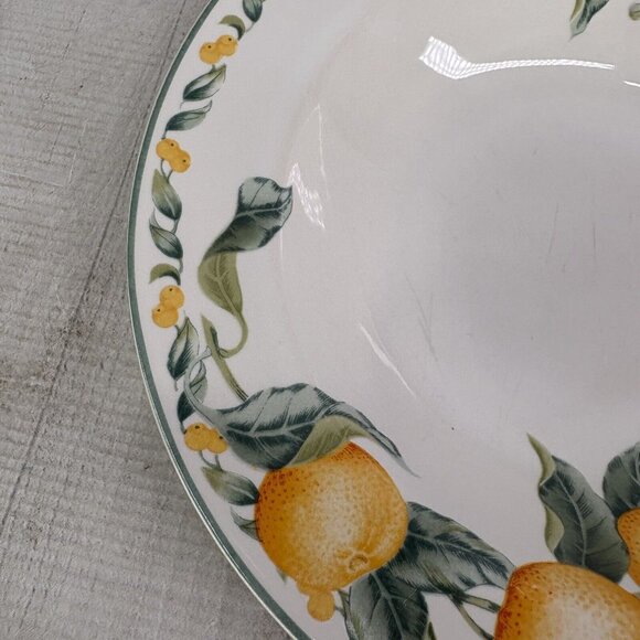 Julie Pople Avon COUNTRY FRUIT  Porcelain Large Rim Soup Pasta Bowls Set of 2 - Picture 9 of 14